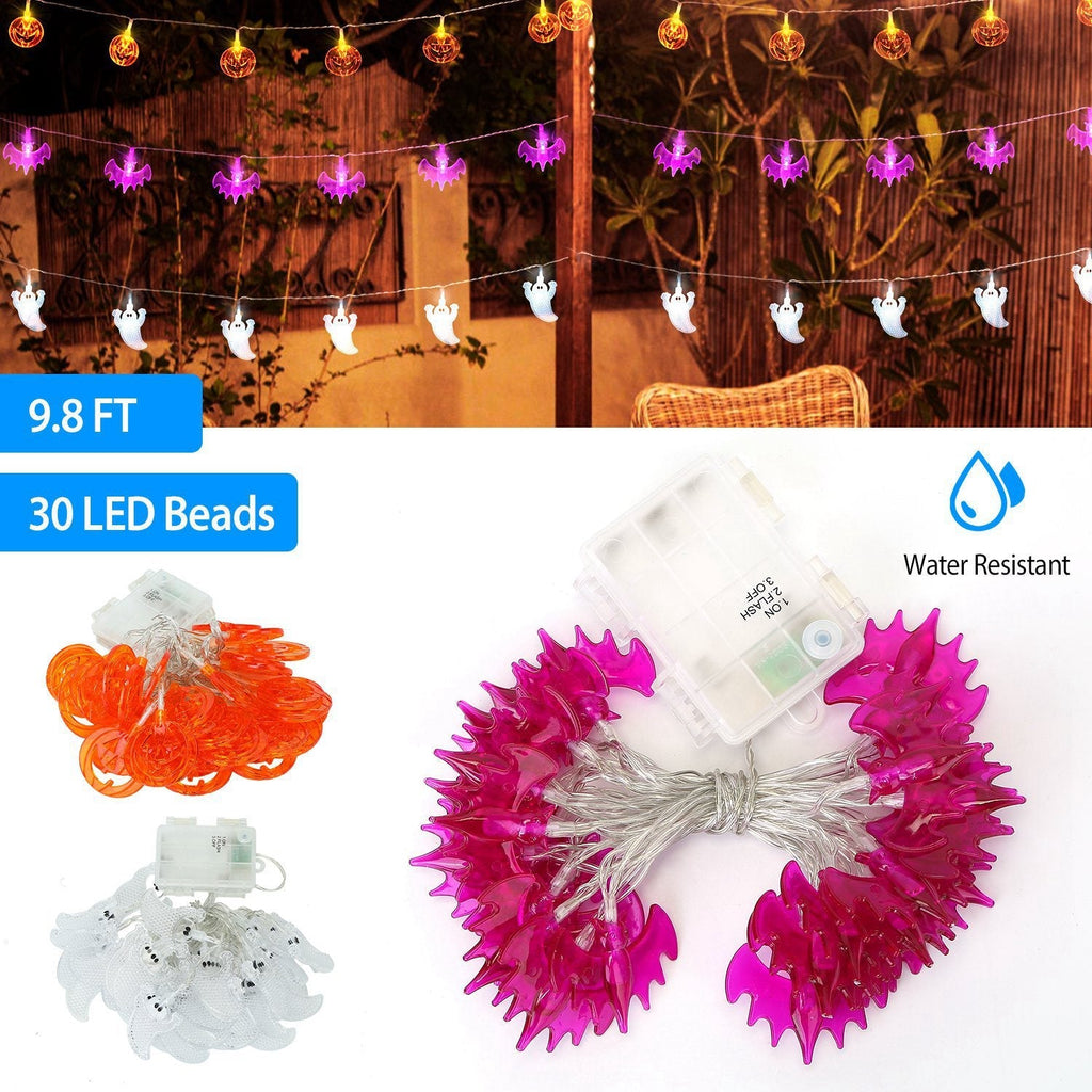 Halloween Ghost String Lights — 30 LEDs, 9.8 ft