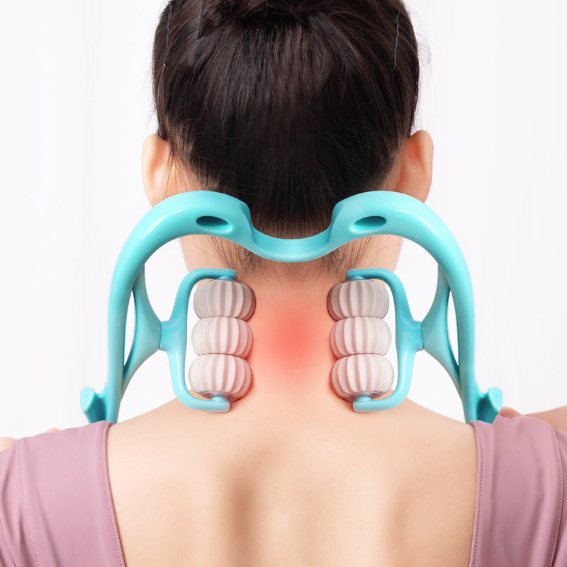 Six-Roller Manual Neck Massager