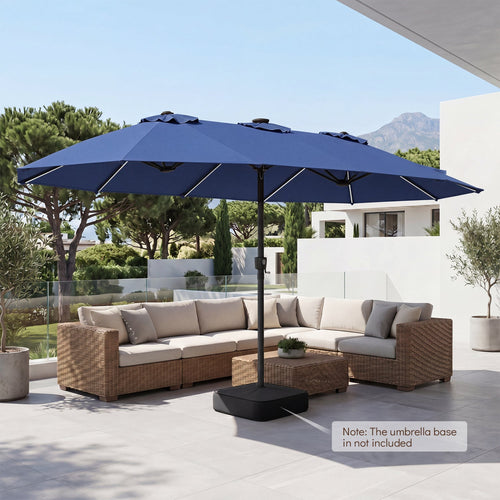 15.5-Foot Solar LED Patio Umbrella