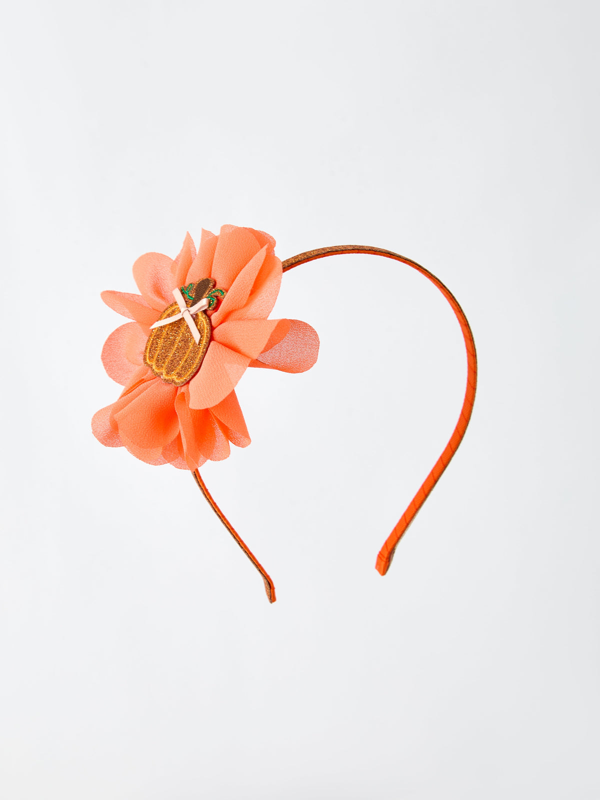 Halloween Pumpkin Floral Girls Headband