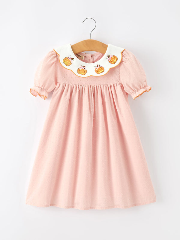 Girls' Pumpkin Puff-Sleeve Dress