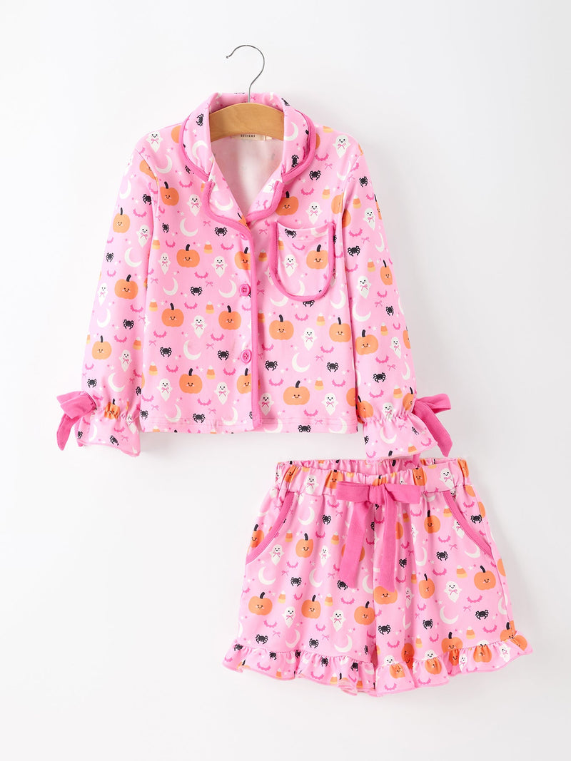 Girls' Pumpkin & Ghost Pajama Set