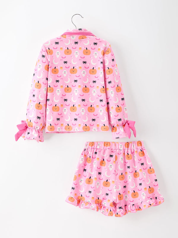 Girls' Pumpkin & Ghost Pajama Set