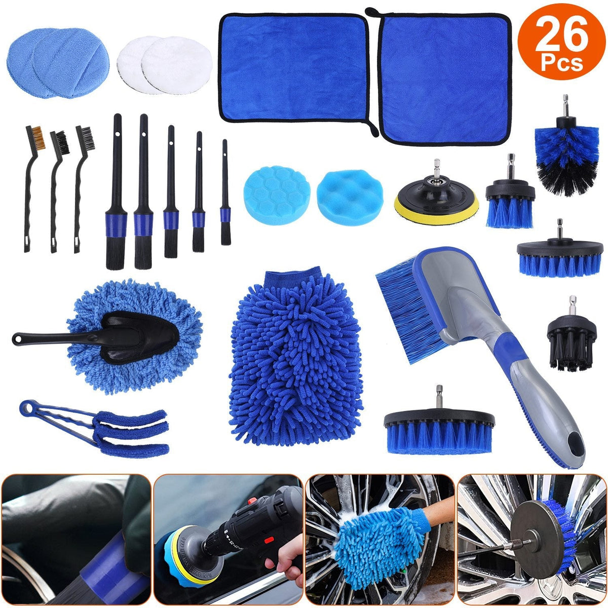 26-Piece Car Detailing Brush Kit