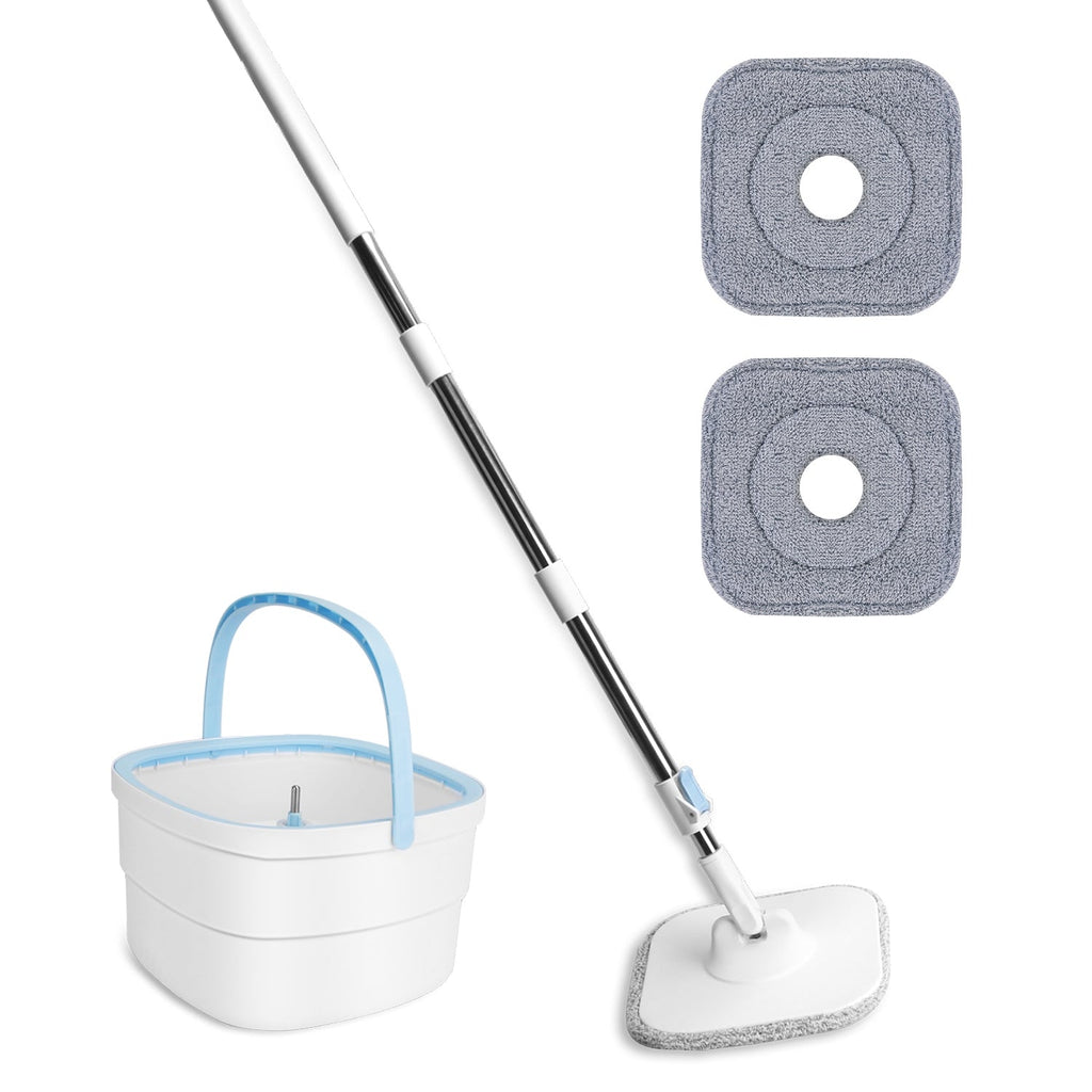 Flat Mop & Dual-Compartment Bucket Set