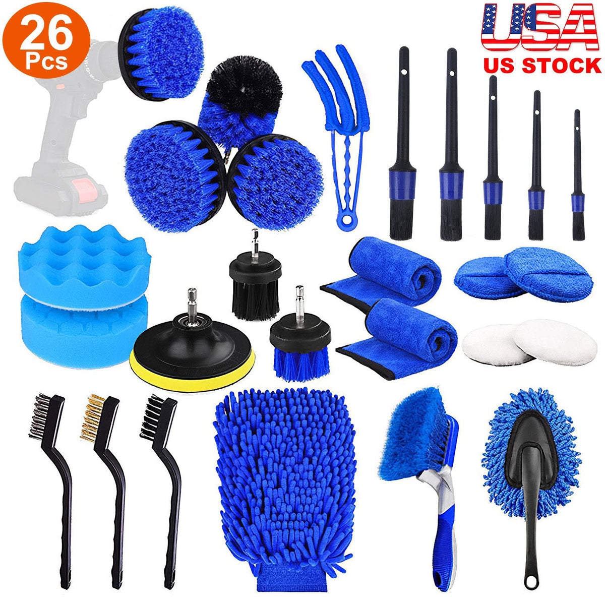 26-Piece Car Detailing Brush Kit