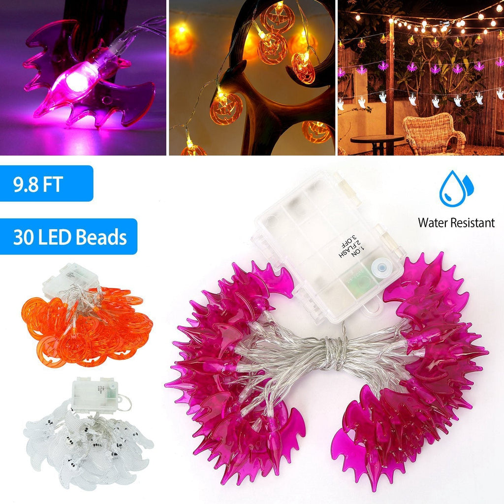 Halloween Ghost String Lights — 30 LEDs, 9.8 ft