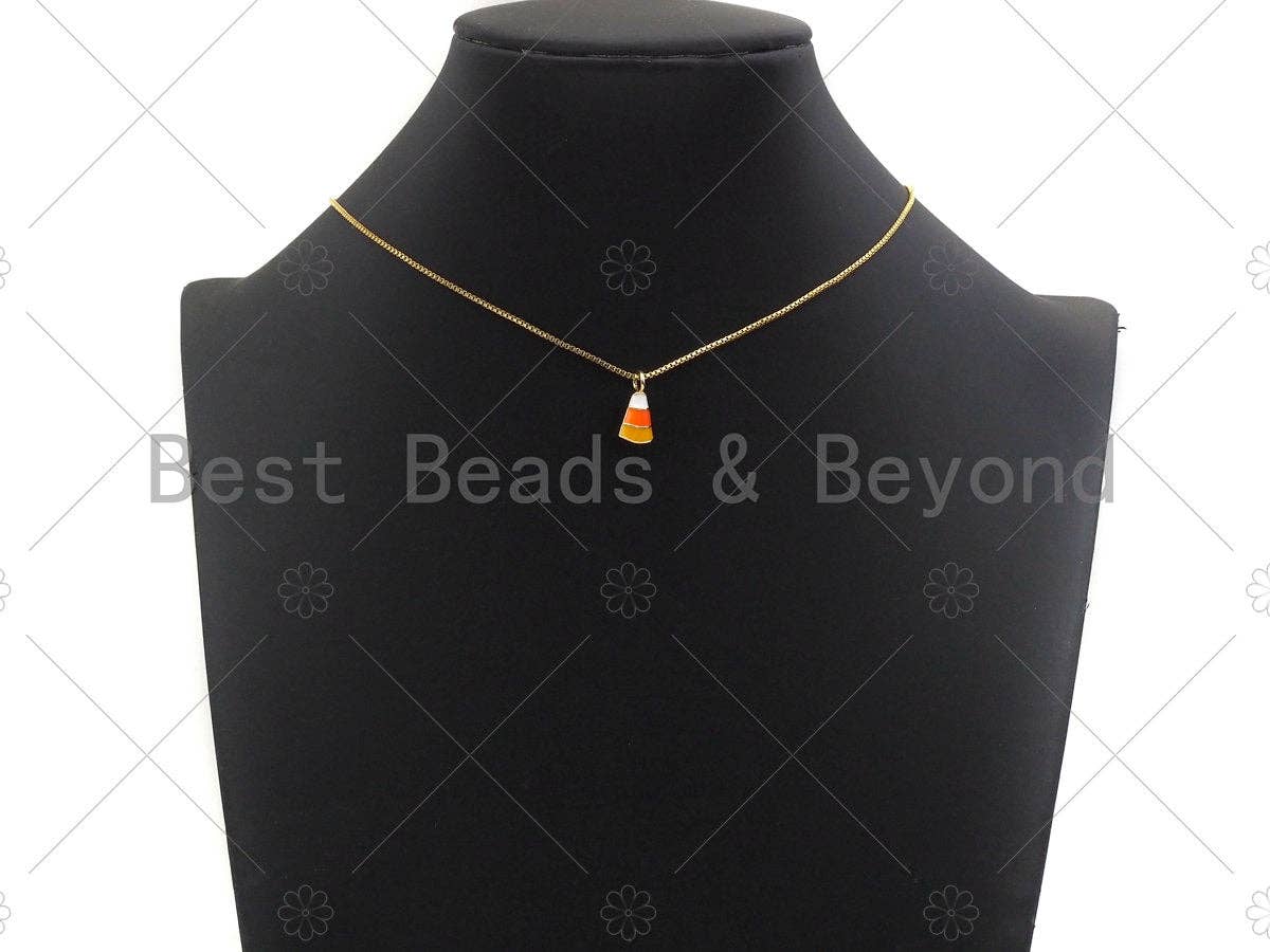 Enamel Candy Corn Charm — 8 × 15 mm