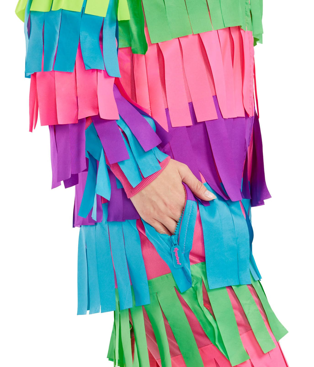 Women's Pinata Jumpsuit Halloween Costume - Bright Multicolored Onesie