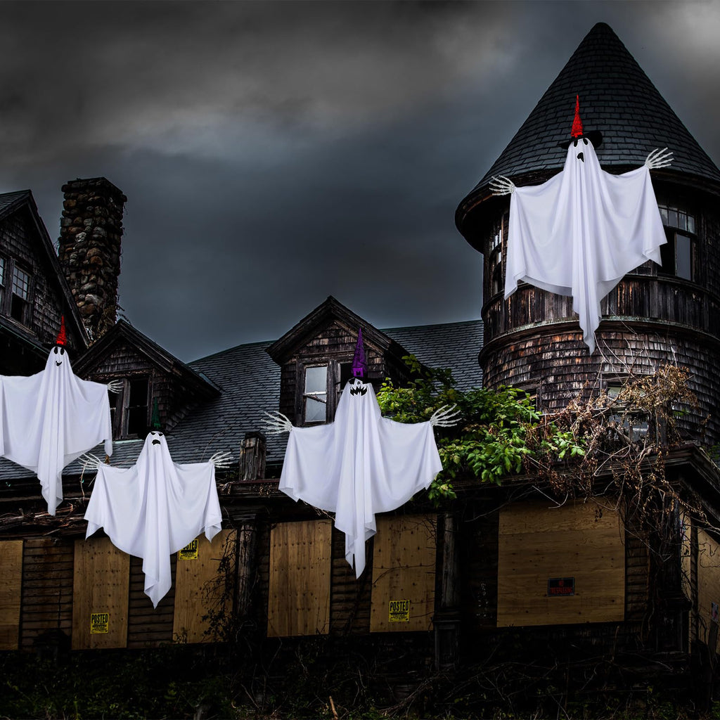 Halloween Hanging Ghost Decorations — Set of 4
