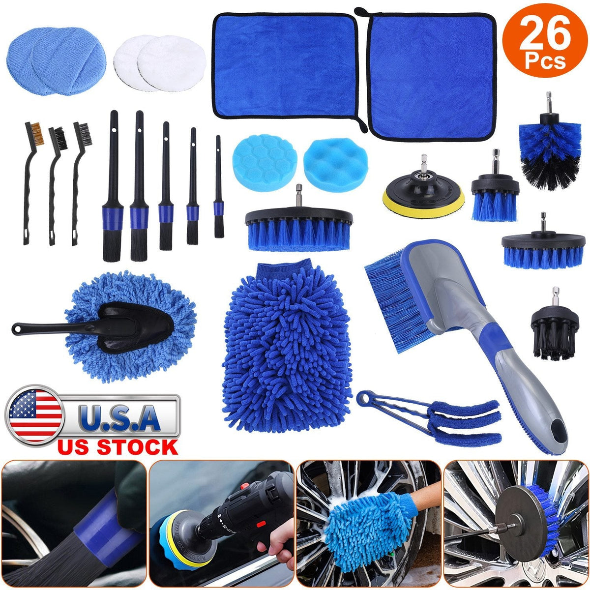 26-Piece Car Detailing Brush Kit