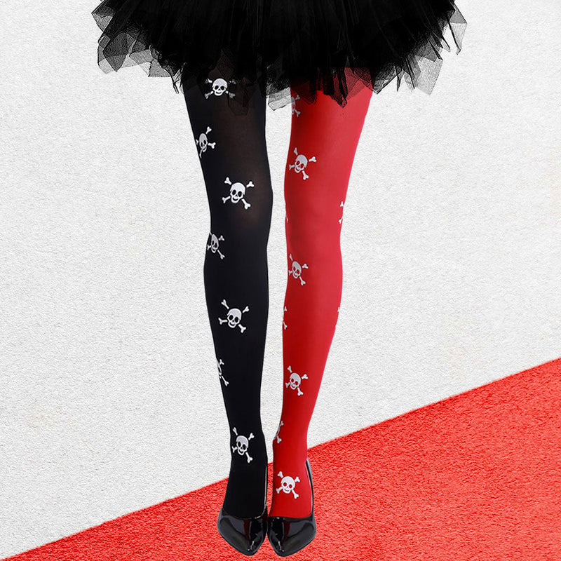 Two-Tone Skull Costume Tights
