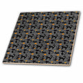3dRose Cute Black Cats and Pumpkins Halloween Pattern - Tiles (ct_328144)