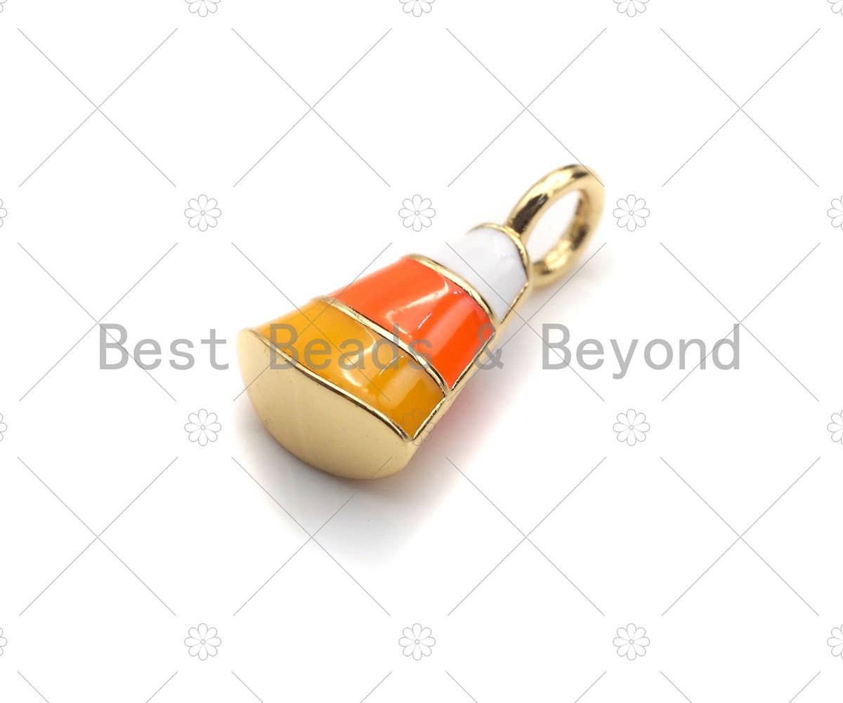 Enamel Candy Corn Charm — 8 × 15 mm