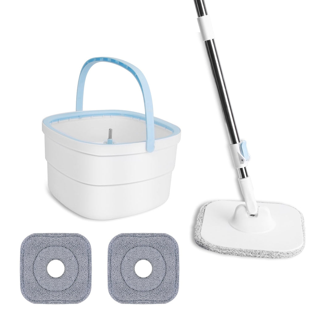 Flat Mop & Dual-Compartment Bucket Set