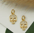 Cubic Zirconia Skull Charm