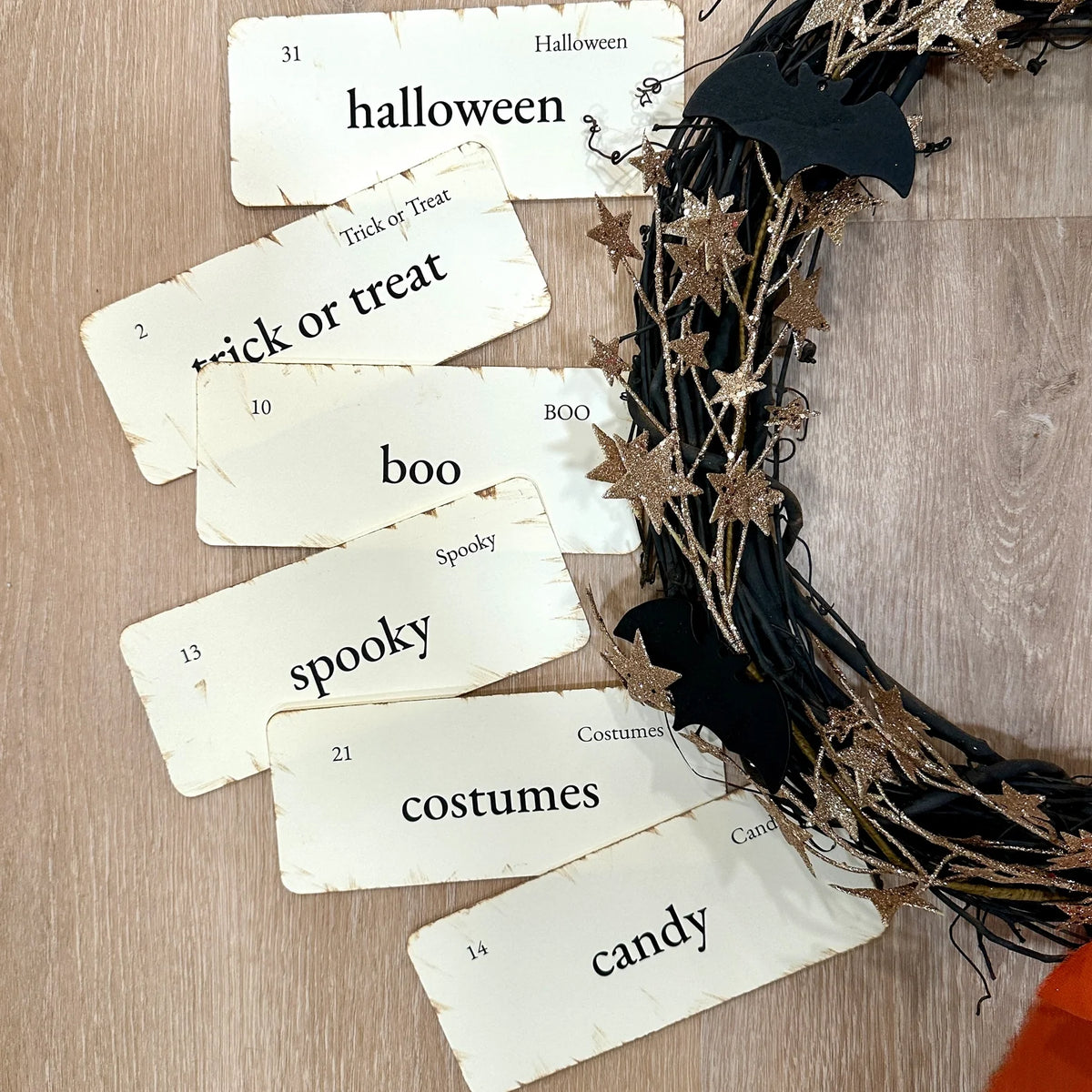 Vintage-Inspired Halloween Flashcards | Set of 6