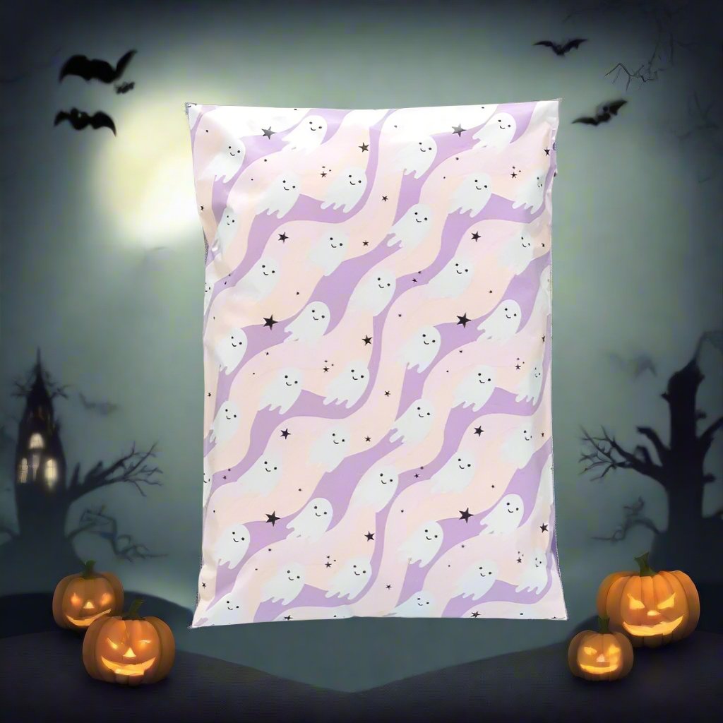 Ghosts Halloween Poly Mailers Size 7.5x10.5 Shipping Bags