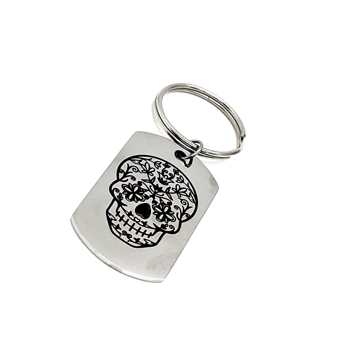 Day Of The Dead Remembrance Gift, Floral Skull Keychain, Day Of The Dead Keychain, Remembrance Keychain, All Saints Day Gift, Halloween Gift
