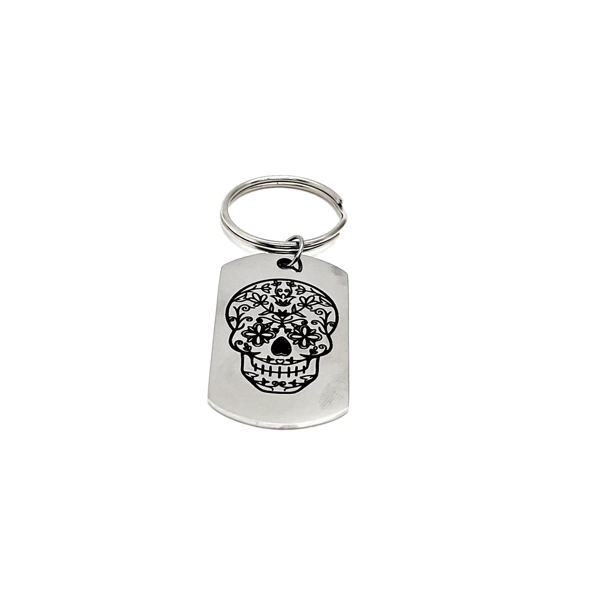 Day Of The Dead Remembrance Gift, Floral Skull Keychain, Day Of The Dead Keychain, Remembrance Keychain, All Saints Day Gift, Halloween Gift