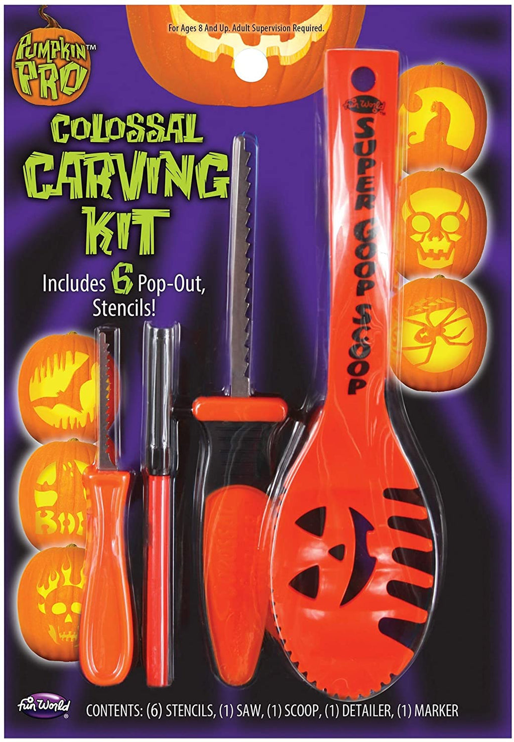Halloween Pumpkin Carving Kit with 6 Stencils