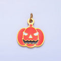 Stainless Steel Enamel Pumpkin Halloween Holiday Charm | P1528
