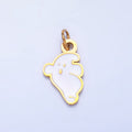Stainless Steel White Enamel Ghost Halloween Holiday Charm | P1531