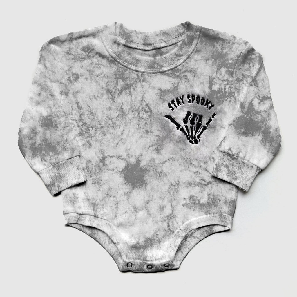 Stay Spooky Tie Dye Halloween Sweatshirt | Matching Family Halloween Outfits | Embroidered Skeleton Crewneck