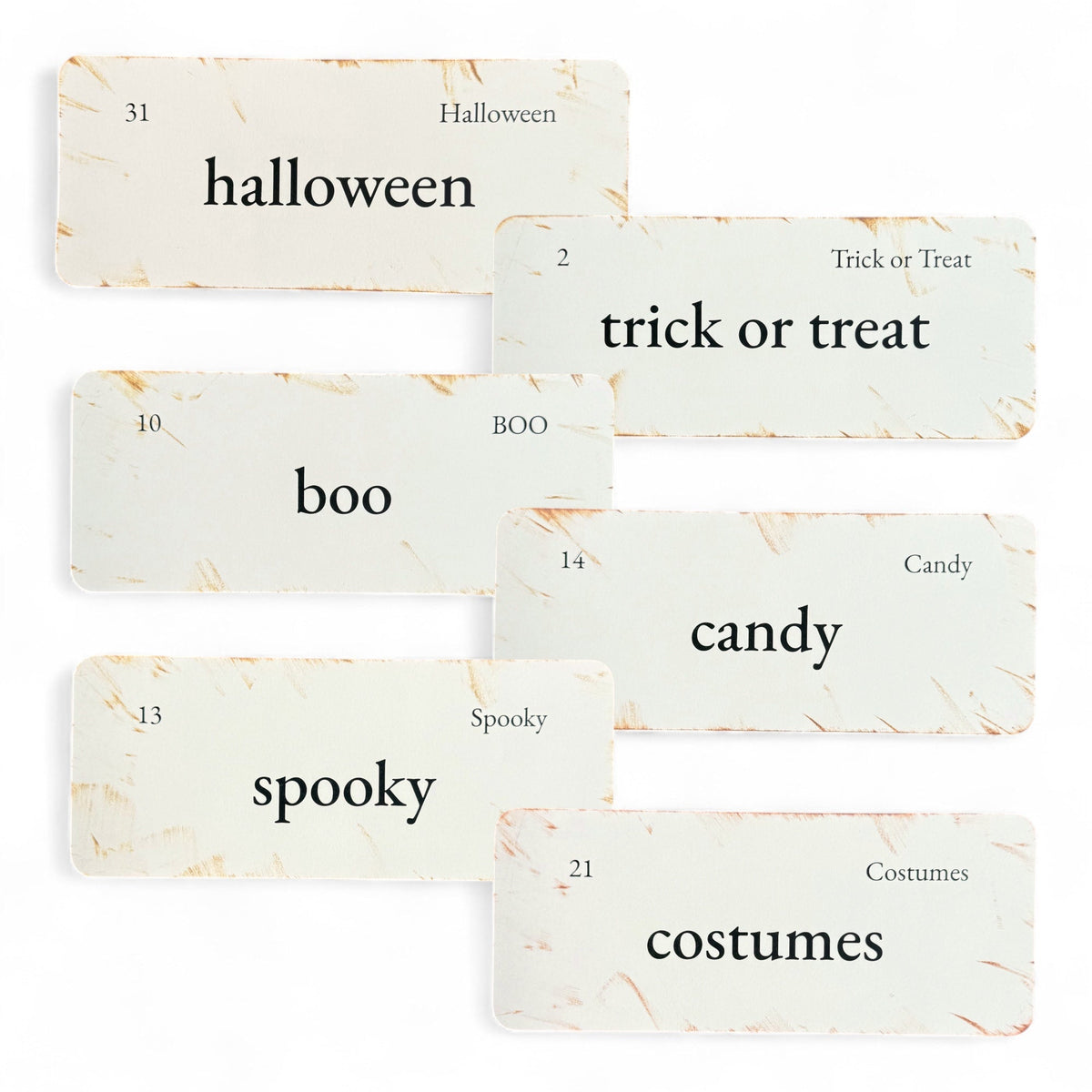 Vintage-Inspired Halloween Flashcards | Set of 6