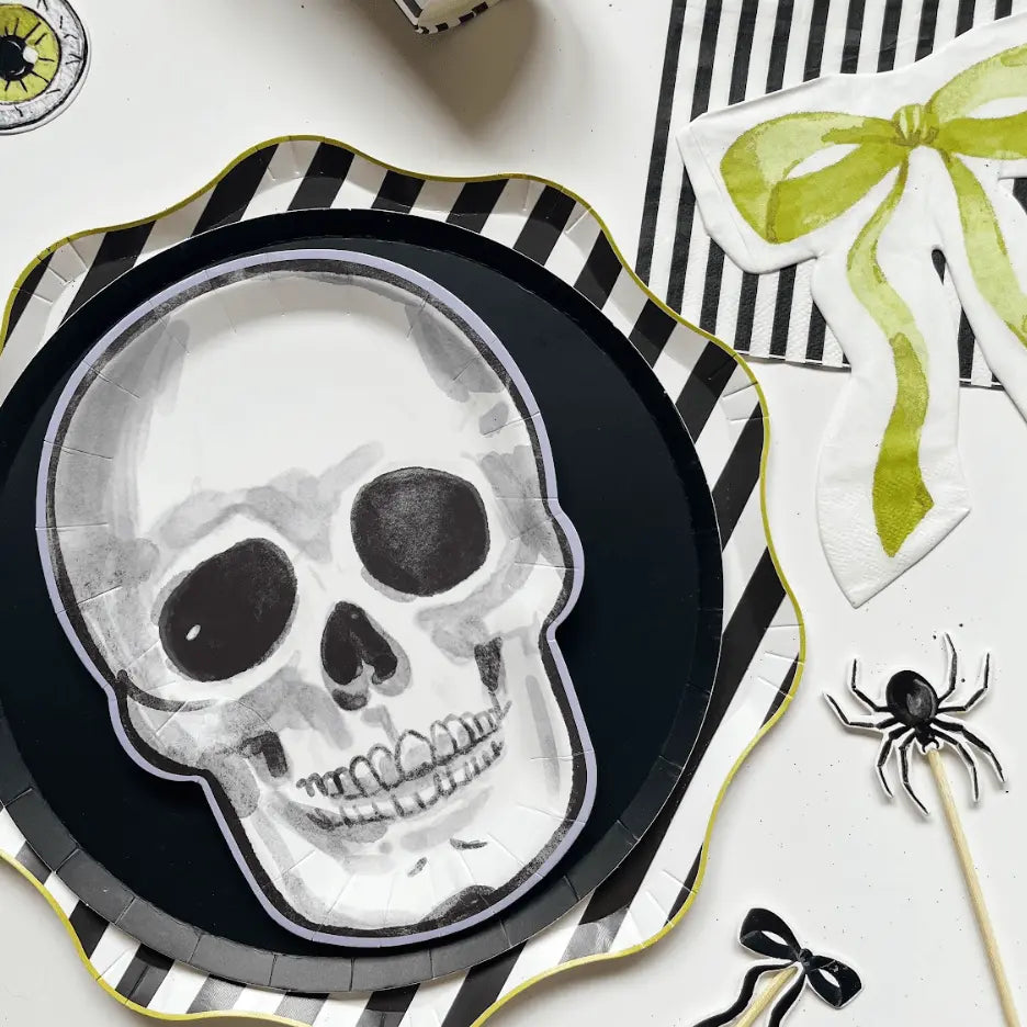 Watercolor Skeleton Halloween Dessert Plate (12pcs)