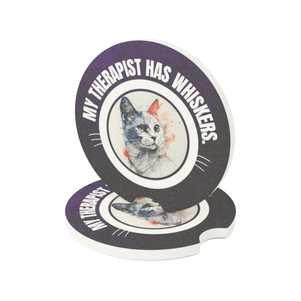 Cat-Design Soapstone Car Coasters